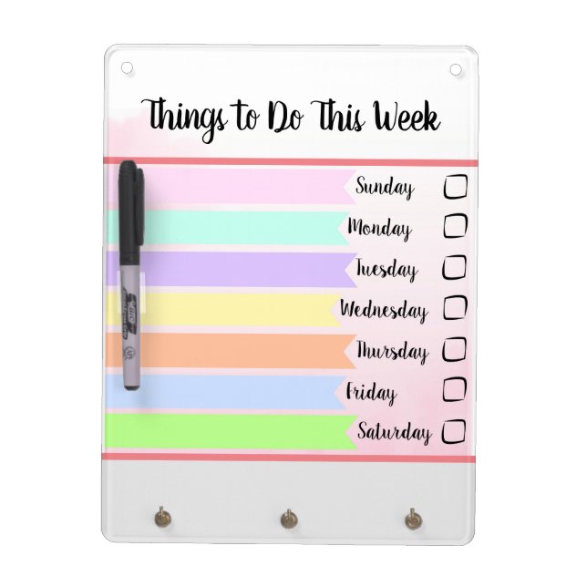 Things To Do This Week Pastel Dry Erase Board (Front)