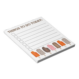 Things To Do Today Ice Cream Popsicle Pops Notepad