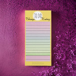 Things To Do Today Rainbow Minimalist | Magnetic Notepad<br><div class="desc">The Things To Do Today Rainbow Minimalist Magnetic Notepad features a sleek design with a yellow border frame, exuding a minimalist aesthetic. With its rainbow-colored checklist and lines, this notepad helps you organize your daily tasks efficiently. The script at the top reading "Things To Do Today" serves as a gentle...</div>