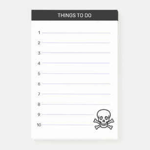 Things To Do with Skull & Bones Post-it Notes