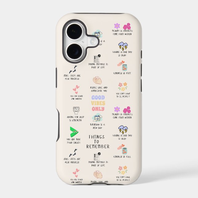 Things To Remember | Inspirational Positive Gift Iphone Case (Back)