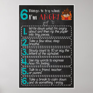 Things to Try when I'm ANGRY Poster Decoration