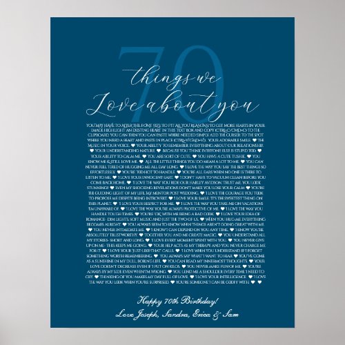  things we love about you 70 60 50 poster