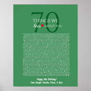 things we love about you 70, 60, 50, poster