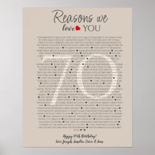  things we love about you 70, 60, 50, poster