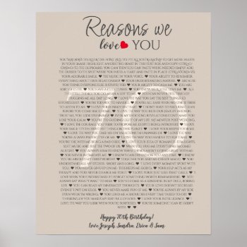 Things We Love About You 70  60  50  Poster by TheArtyApples at Zazzle