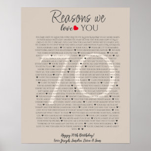 things we love about you 70, 60, 50, poster