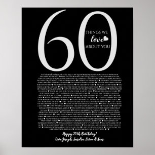 things we love about you 90,80 70, 60, 50, poster