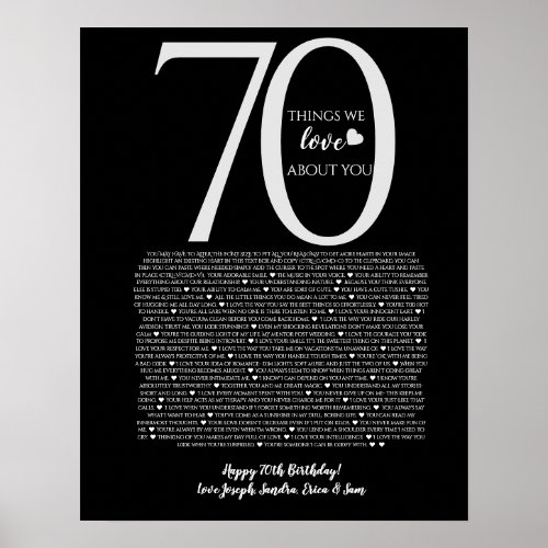  things we love about you 9080 70 60 50 poster