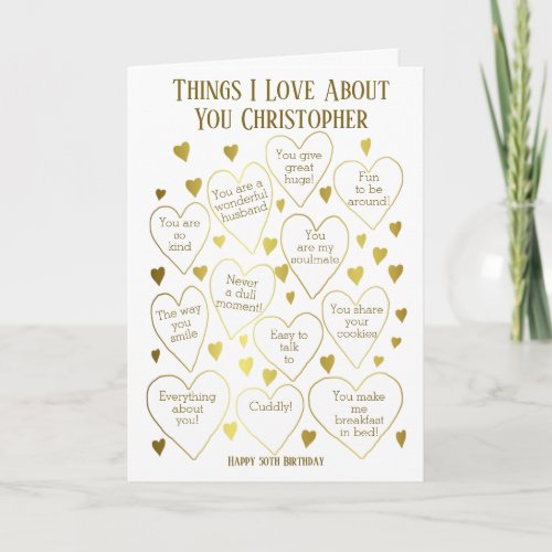 Things We Love About You Birthday Card