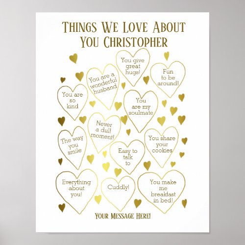 Things We Love About You Birthday Poster