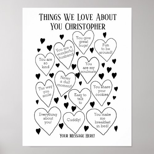 Things We Love About You Birthday Poster