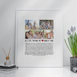 Things We Love About You Mother's Day  Poster<br><div class="desc">Compile a list of things you love about your mom,  add some favorite photographs and you have a Mother's Day gift she'll treasure! Perfect for birthdays and other family members too! ♥</div>