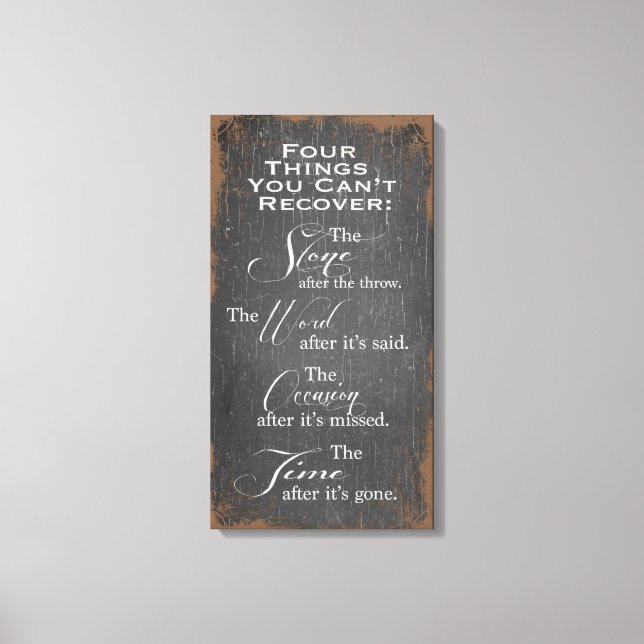 Things You Can't Recover Canvas Wrap Print (Front)
