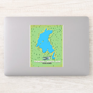 Thingvallavatn lake Iceland travel map Sticker