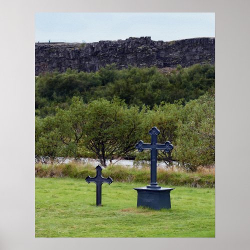 Thingvellir Church Cemetery Iceland Poster