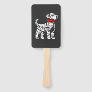 Think about DEAD Puppies White Hand Fan