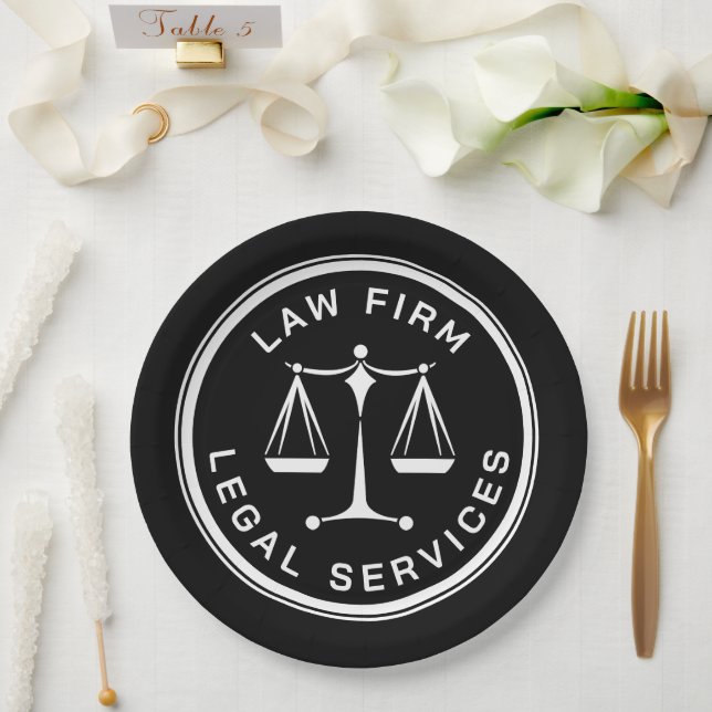 Think About Justice - Law Classic Paper Plates (Wedding)