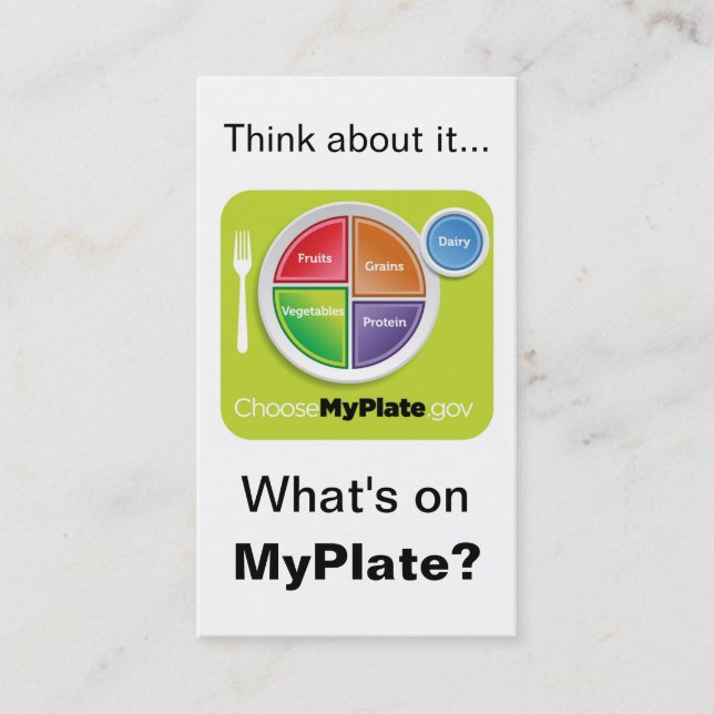 Think About MyPlate Bookmark - White Business Card (Front)