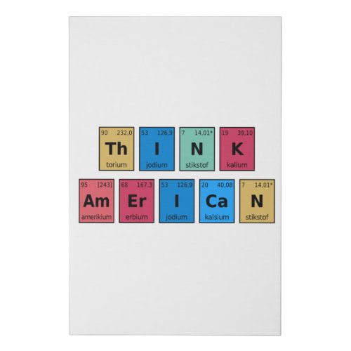 Think American Periodic Table Faux Canvas Print