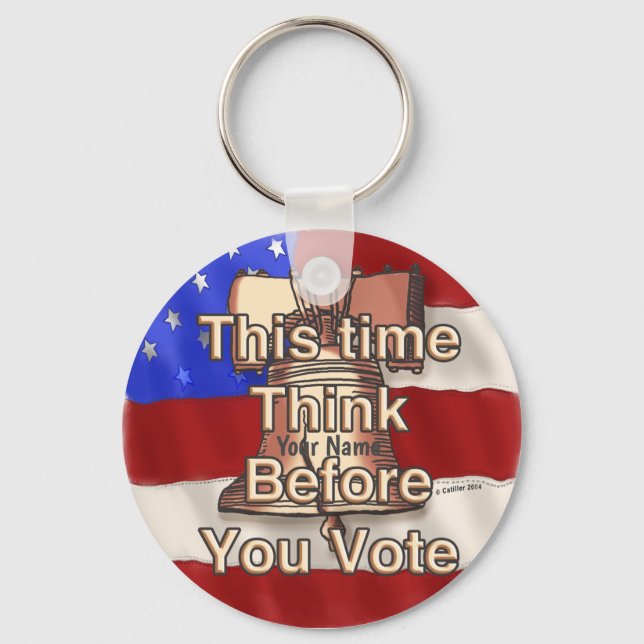 Think and Vote  Keychain (Front)