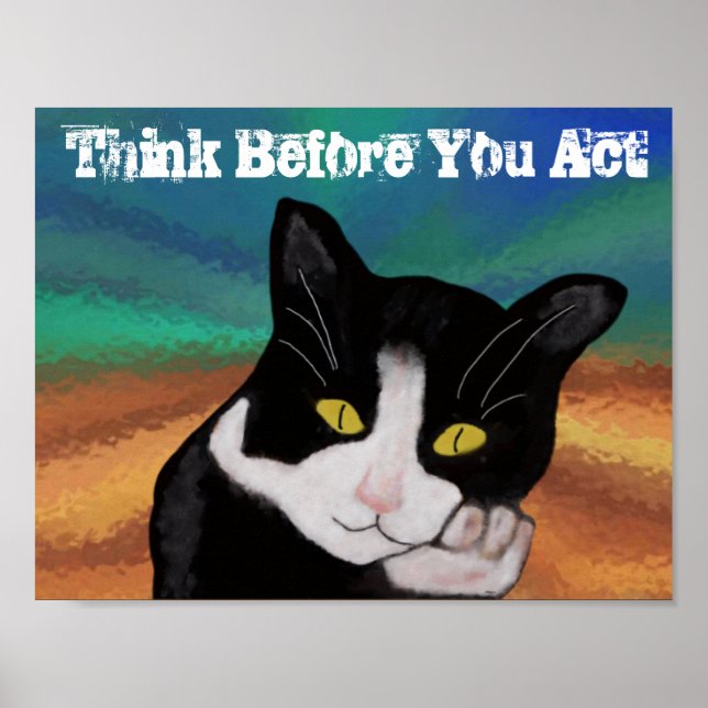 Think Before You Act Motivational Poster (Front)