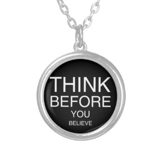 Think Before You Believe (Black) Silver Plated Necklace
