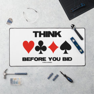 Think Before You Bid Bridge Advice Four Card Suits Desk Mat