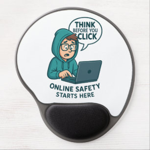 Think Before You Click - Online Safety Awareness Gel Mouse Pad
