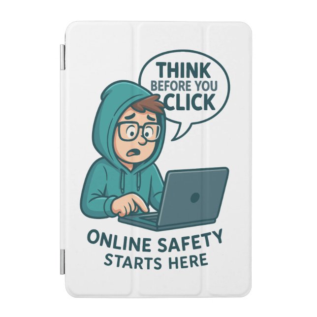 Think Before You Click - Online Safety Awareness iPad Mini Cover (Front)