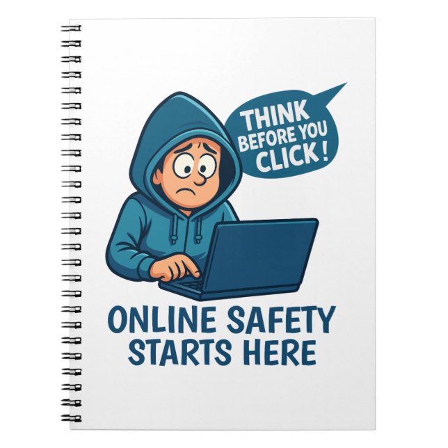Think Before You Click - Online Safety Awareness Notebook (Front)