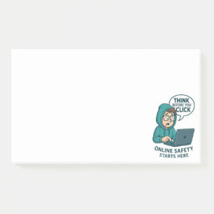 Think Before You Click - Online Safety Awareness Post-it Notes