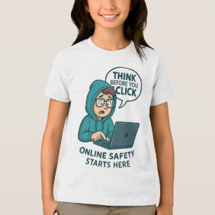 Think Before You Click - Online Safety Awareness Tri-Blend Shirt