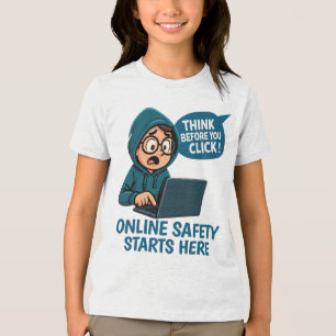 Think Before You Click - Online Safety Awareness Tri-Blend Shirt