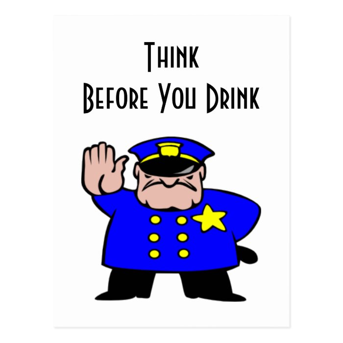 Think Before You Drink Postcard