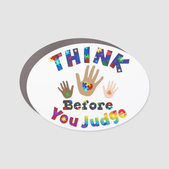 THINK Before You Judge Car Magnet (Front)