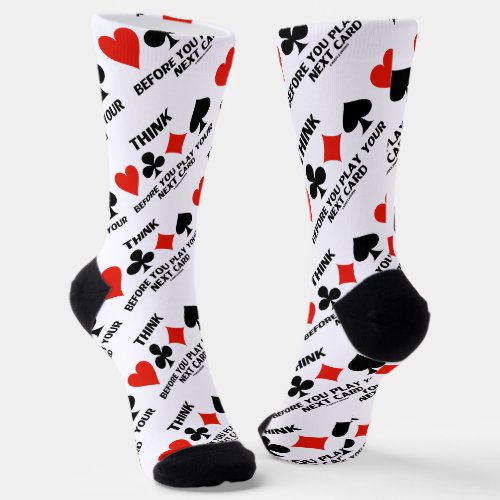 Think Before You Play Your Next Card 4 Card Suits Socks