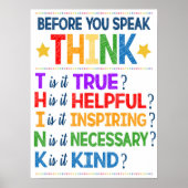 Think Before You Speak Classroom Poster 