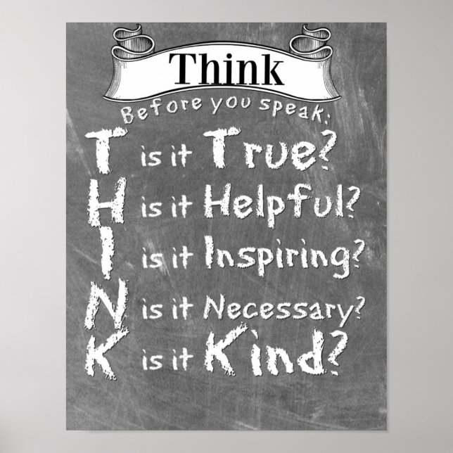 Think - Before you speak Poster (Front)
