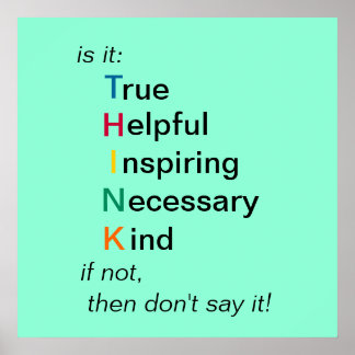 THINK - before you speak - poster