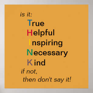 THINK - before you speak - poster