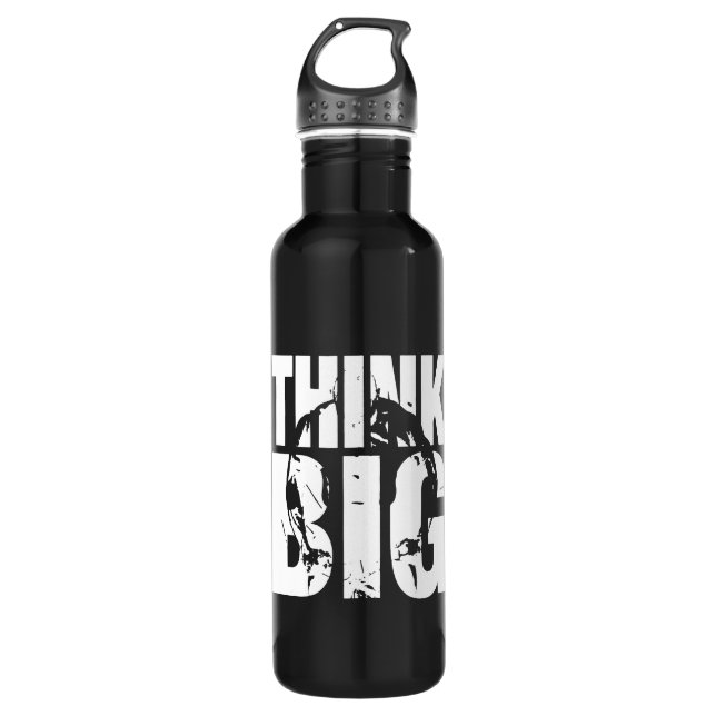 Think Big - Bodybuilding Motivation Stainless Steel Water Bottle (Front)