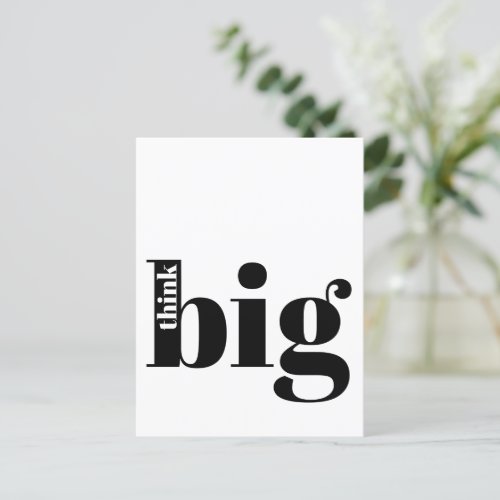 Think Big Fun Quote _ Modern Bold Typography Postcard