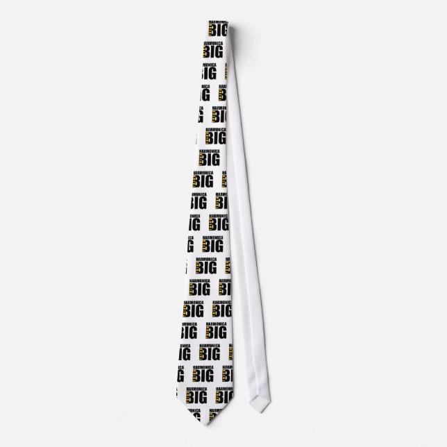 THINK BIG HARMONICA MUSIC DESIGNS NECK TIE (Front)