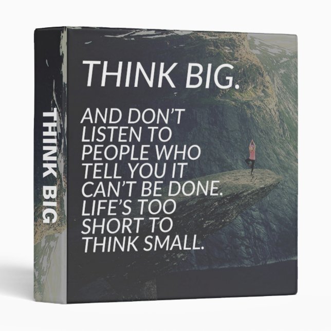 THINK BIG - Inspirational Words Binder (Front/Spine)