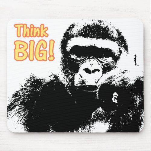 Think Big Modern Pop Art Gorilla Template Mouse Pad