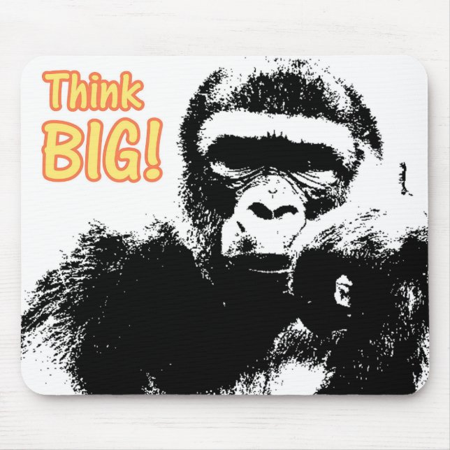 Think Big Modern Pop Art Gorilla Template Mouse Pad (Front)