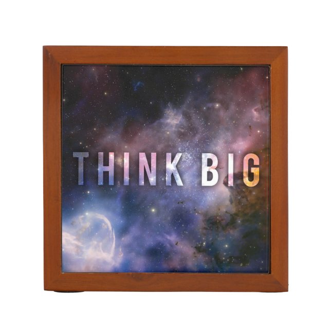 THINK BIG - Space and Universe Motivational Pencil/Pen Holder (Front)