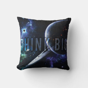 THINK BIG - Space and Universe Motivational Throw Pillow