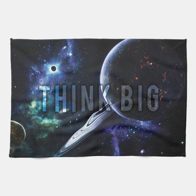 THINK BIG - Space and Universe Motivational Towel (Horizontal)